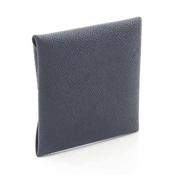 HERMES Bastia Blue Navy Wallet/Coin Case Epsom Leather - Picture 3 of 7